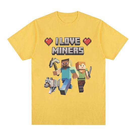 I Love Miners Print T Shirt