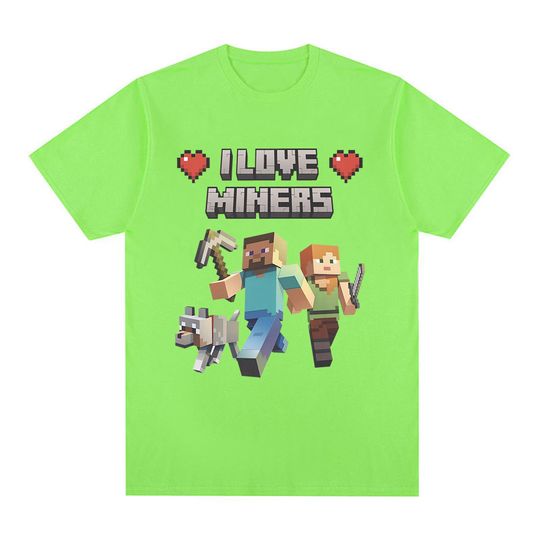 I Love Miners Print T Shirt