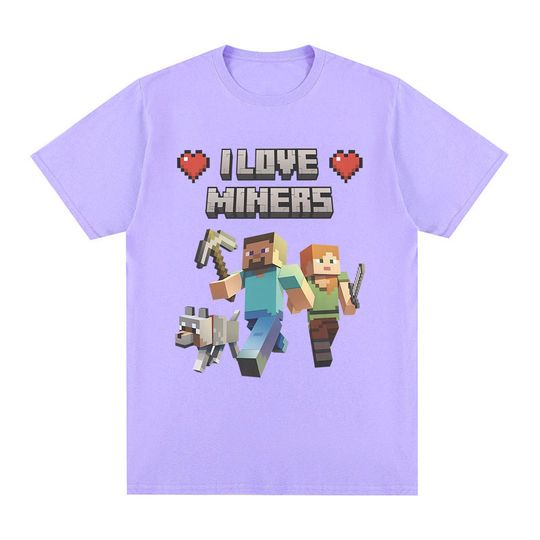 I Love Miners Print T Shirt