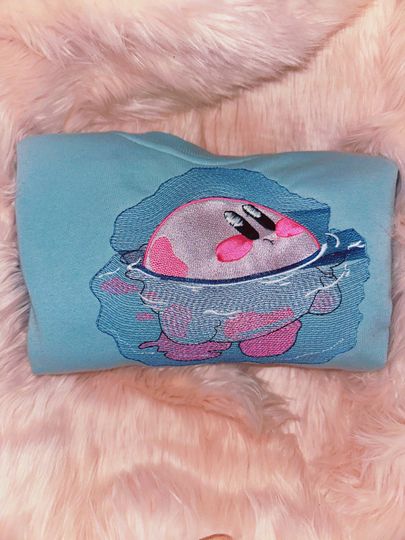 Kirby Floating Embroidered Hoodie Crewneck