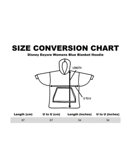 Disney Blue Eeyore Blanket Hoodie Womens