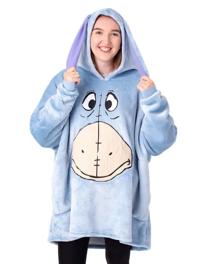 Disney Blue Eeyore Blanket Hoodie Womens