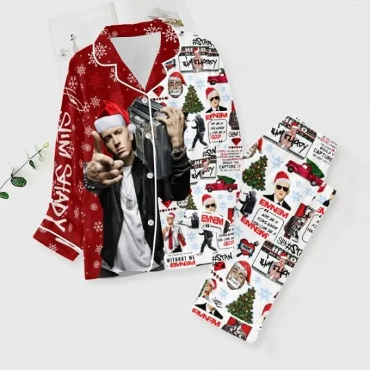 Eminem Button Down Pajamas Set
