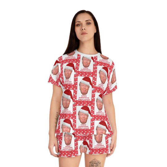 Trump Make Christmas great again Women's Short Pajama Set