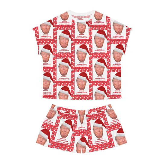 Trump Make Christmas great again Women's Short Pajama Set
