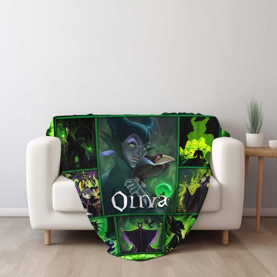 Personalized Disney Villains Blanket/WDW Disneyland Evil Friends Blanket/Bad Witches Club Blanket/Malefi Cent Evil Queen Blanket