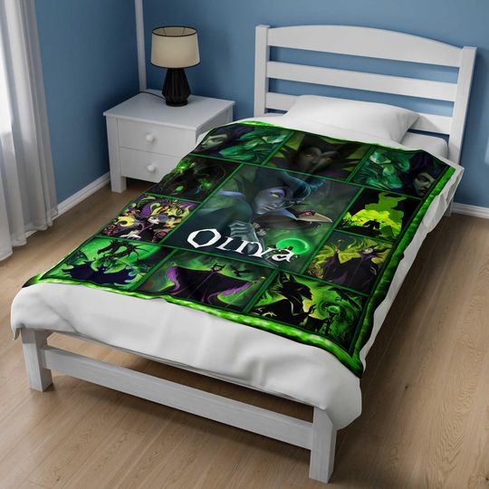 Personalized Disney Villains Blanket/WDW Disneyland Evil Friends Blanket/Bad Witches Club Blanket/Malefi Cent Evil Queen Blanket