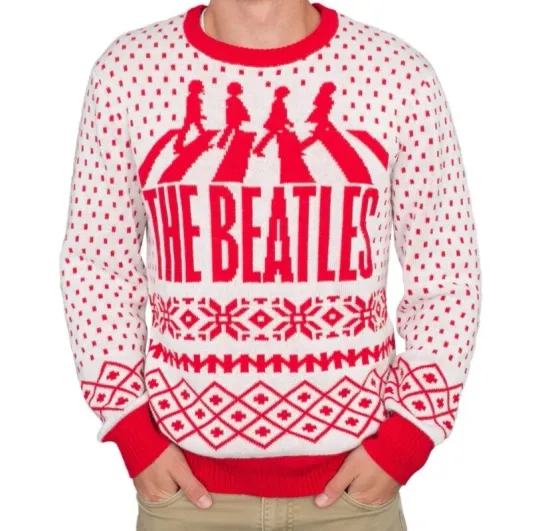 The Beatles Abbey Road Red and White Ugly Christmas Sweater