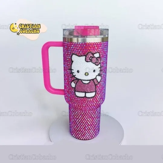 Personalized Hello Kitty 40 Oz Bling Tumblers