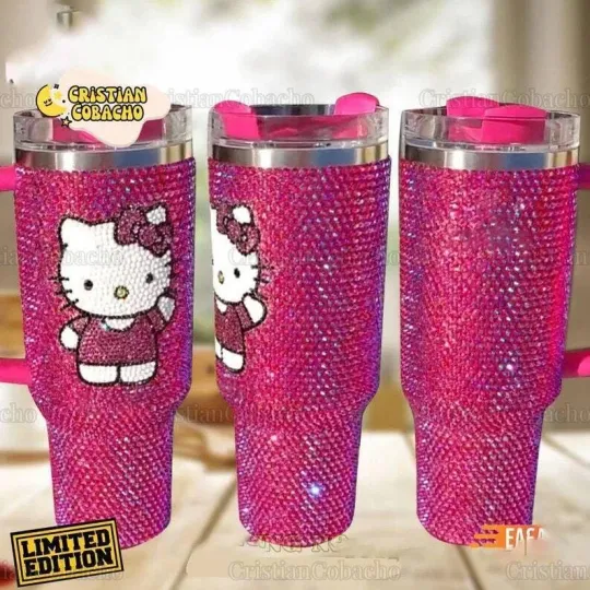 Personalized Hello Kitty 40 Oz Bling Tumblers