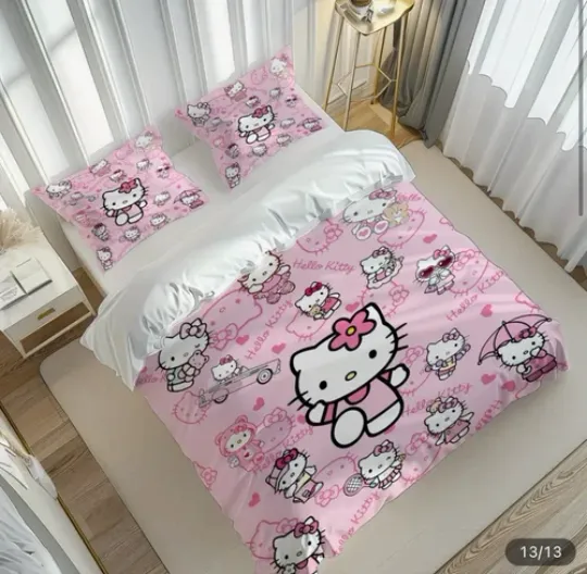 Hello Kitty Bedding Set | Cartoon Bedding Set | Gift For Kid