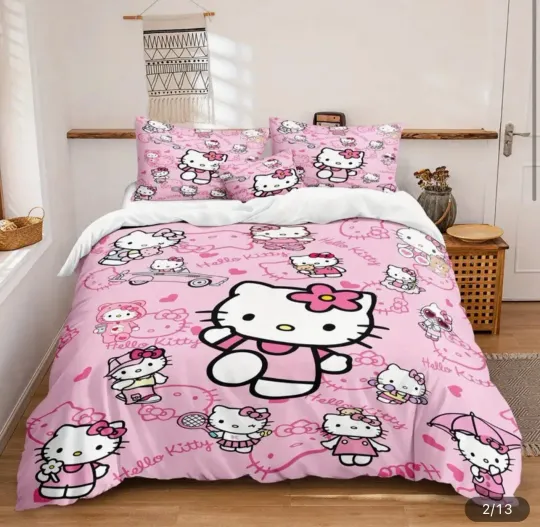 Hello Kitty Bedding Set | Cartoon Bedding Set | Gift For Kid