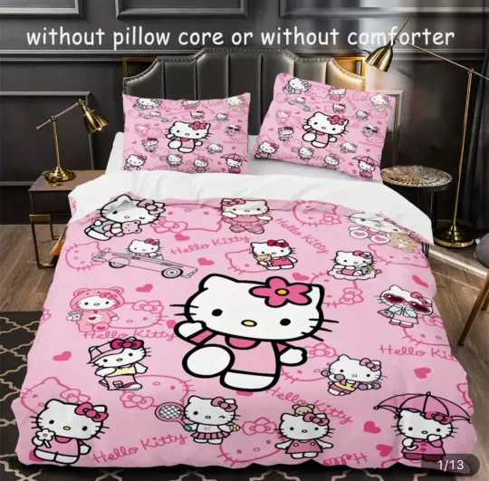 Hello Kitty Bedding Set | Cartoon Bedding Set | Gift For Kid