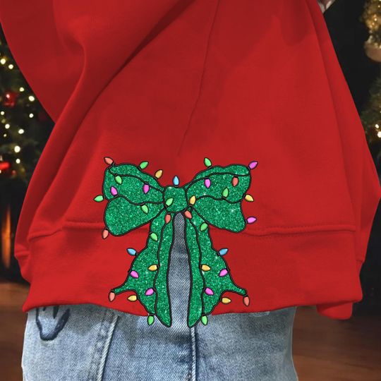 Christmas Light Side Bow Sweatshirts