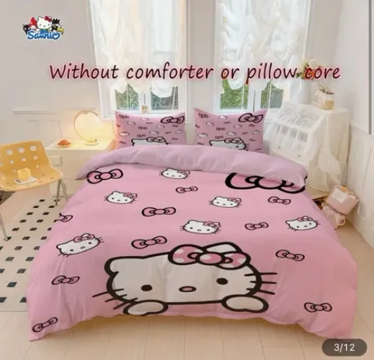Hello Kitty Bedding Set | Cartoon Bedding Set | Gift For Kid