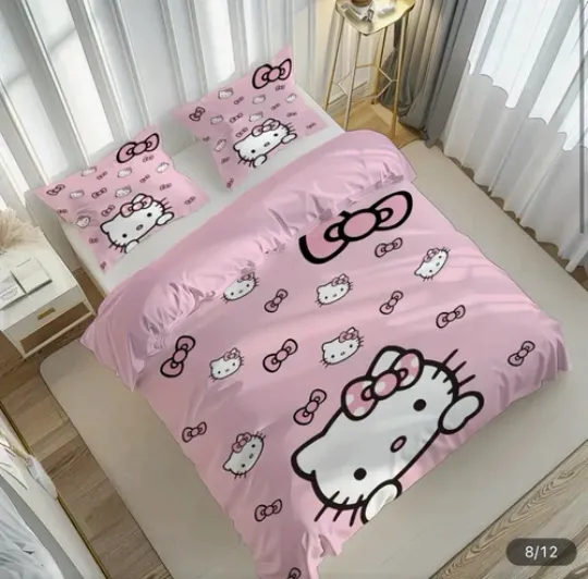 Hello Kitty Bedding Set | Cartoon Bedding Set | Gift For Kid