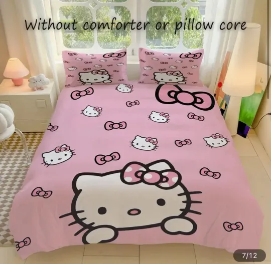 Hello Kitty Bedding Set | Cartoon Bedding Set | Gift For Kid