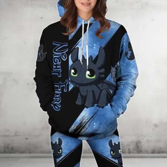 Toothless-For Women Hoodie Leggings Set