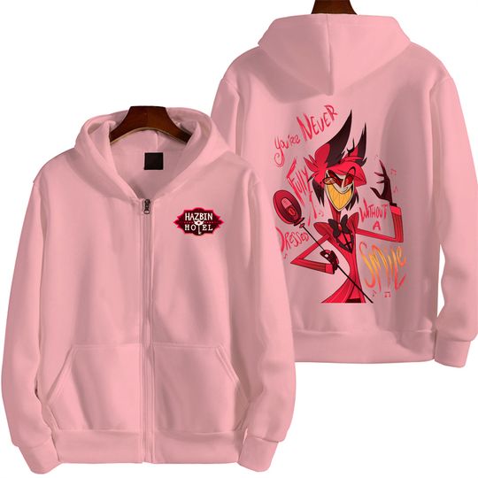 Alastor Hazbin Hotel Men Zip Up Hoodie