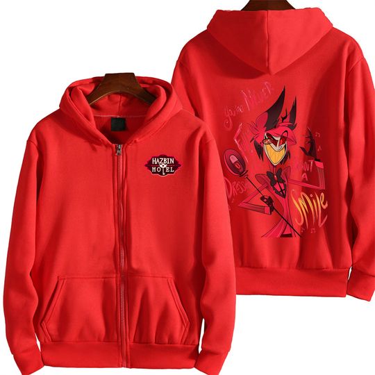 Alastor Hazbin Hotel Men Zip Up Hoodie