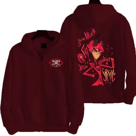 Alastor Hazbin Hotel Men Zip Up Hoodie
