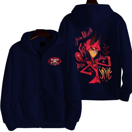 Alastor Hazbin Hotel Men Zip Up Hoodie