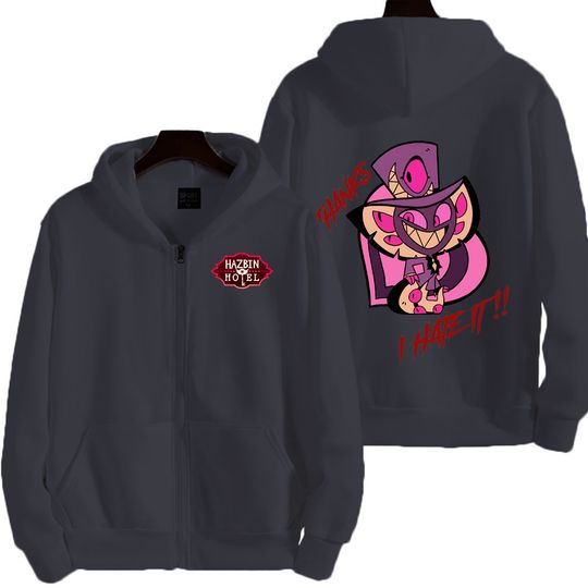 I Hate It Hazbin Hotel Men Zip Up Hoodie