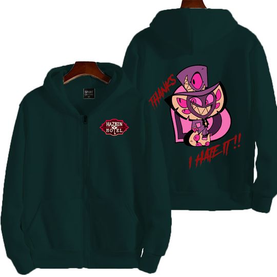 I Hate It Hazbin Hotel Men Zip Up Hoodie