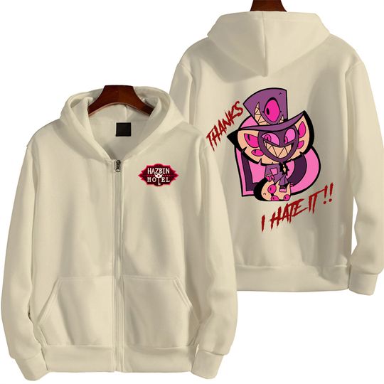 I Hate It Hazbin Hotel Men Zip Up Hoodie