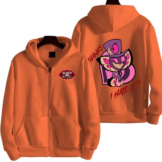 I Hate It Hazbin Hotel Men Zip Up Hoodie