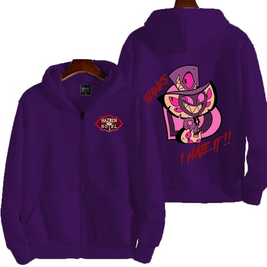 I Hate It Hazbin Hotel Men Zip Up Hoodie