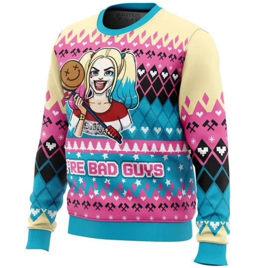We Re Bad Guys Harley Quinn Dc Comics Ugly Christmas Sweater