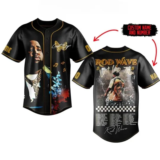Rod Wave Celebrating The Last Lap Tour Memories Personalized Baseball Jersey