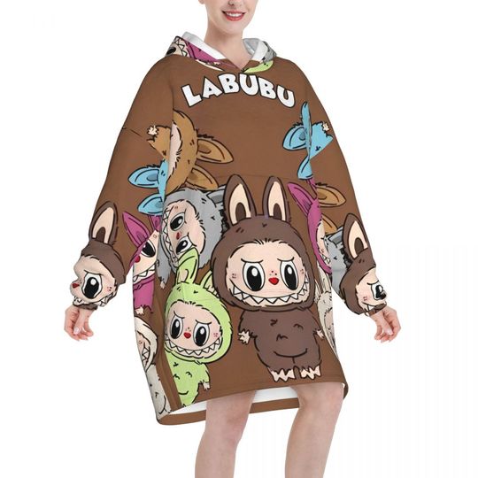 Oversized Labubu Blanket Hoodie