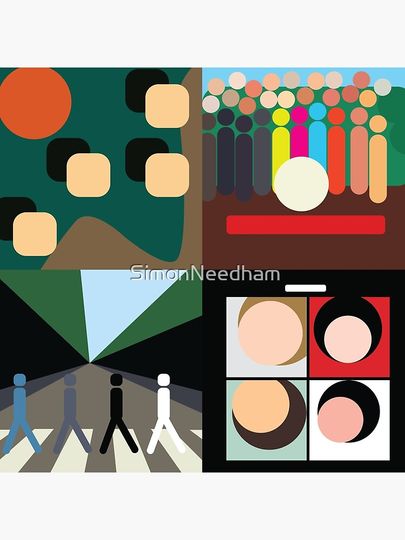 the beatles minimal album covers Pillow