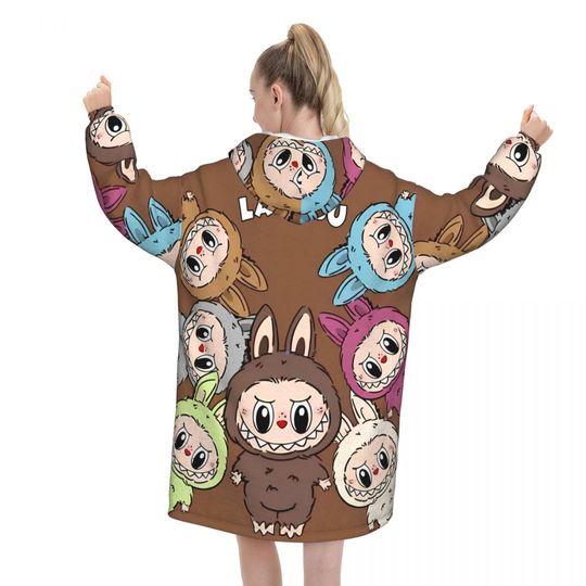 Oversized Labubu Blanket Hoodie