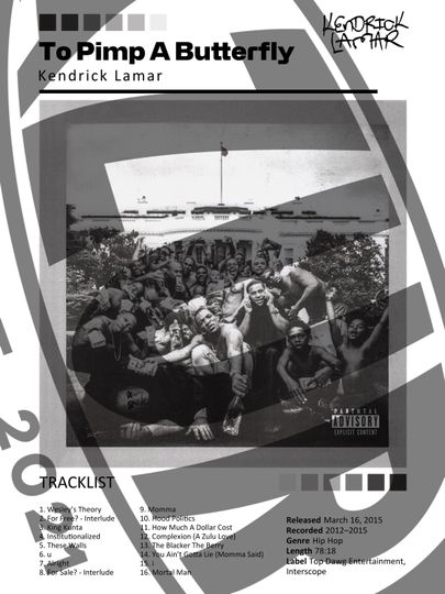 Kendrick Lamar, To Pimp A Butterfly, vintage poster