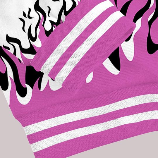 Dunkare Hyper Violet 4s Baseball Jacket, Graphic Trust No One Varsity Jacket Outfit New