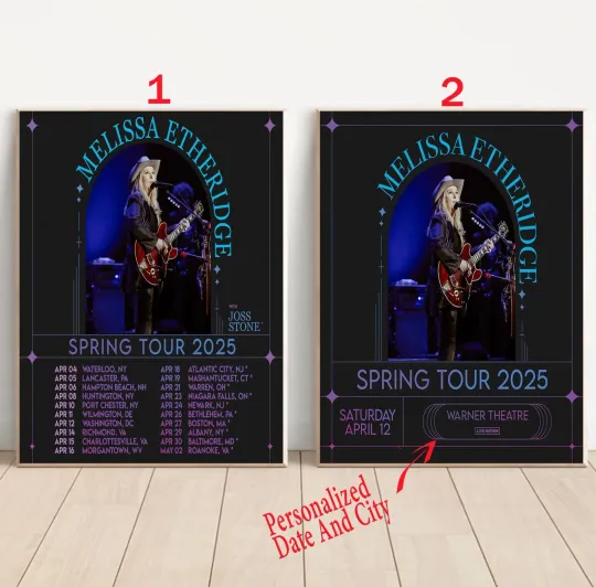 Custom Melissa Etheridge Tour 2025 Poster