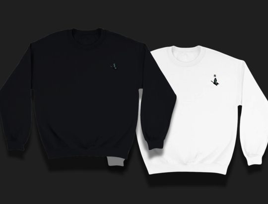 Toky Ghoul Inspired Crewneck Sweatshirt | Minimalist Embroidered Butterfly Design | Unisex Anime Sweatshirt | Subtle Toky Ghoul Merch