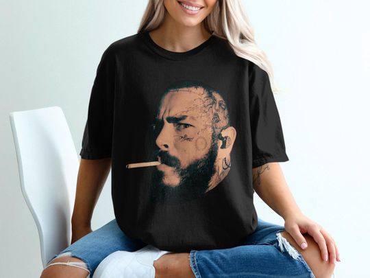 Big Face  Post Malone Post Malone Tour  Double Sidesd T Shirt