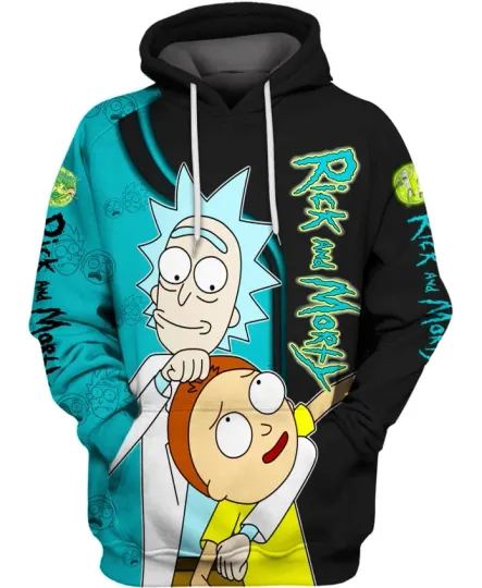Rick And Rickandmorty All Over Pullover 3D Hoodie
