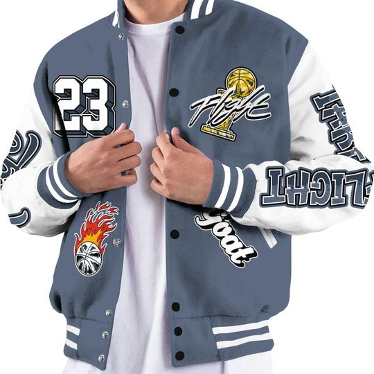 Dunkare Low Diffused Blue 11s Baseball Jacket - Paid In Full Baseball Varsity Jacket Custom Name Letterman Jackets
