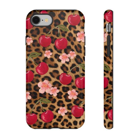 Cherry and Leopard Print  Phone Case