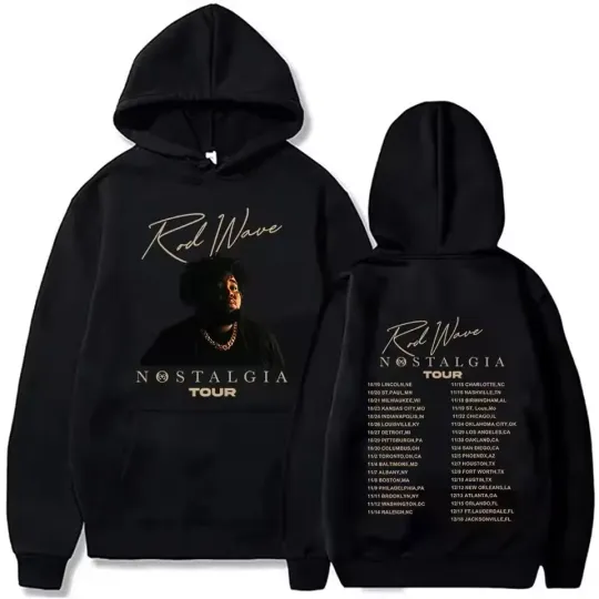 Rod Wave Nostalgia Tour  Hoodie For Fans Double Sided