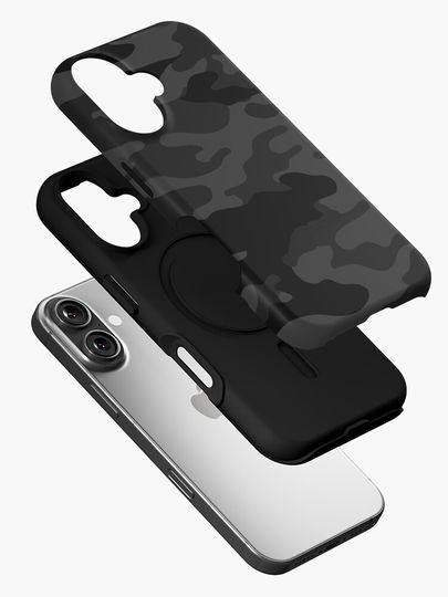 Black camouflage pattern iPhone Case