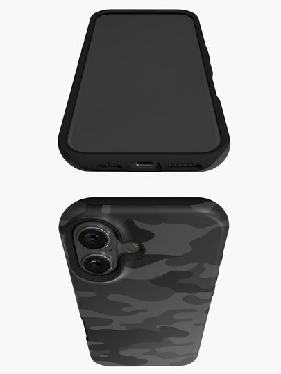 Black camouflage pattern iPhone Case