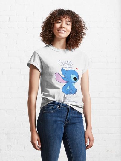 Stitch Ohana Means Family Classic T-Shirt, Disney Stitch T-Shirt