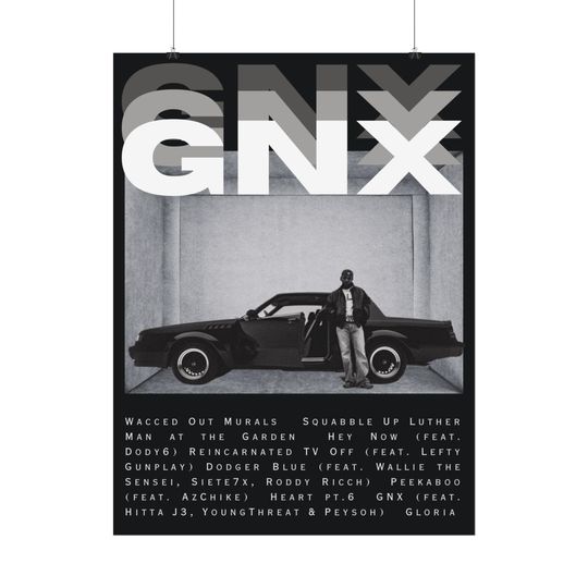 GNX Kendrick Lamar Album TrackSheet Posters