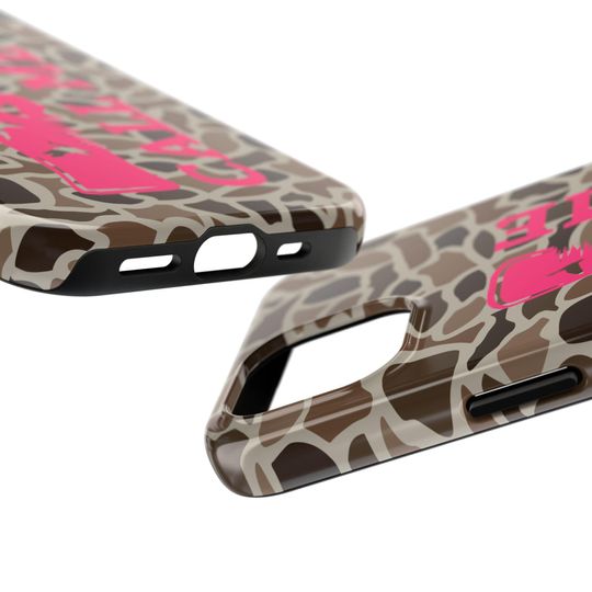 Old School Camo with "Call Me" Duck Call in Pink  Phone Case